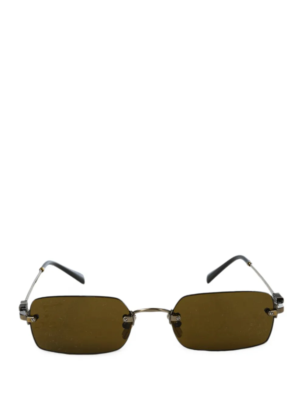 Miu Eyewear Zonnebril met rechthoekig montuur Bruin