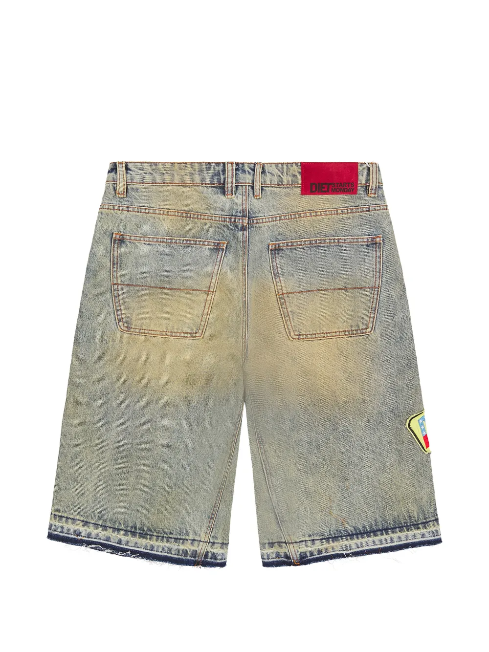 Diet Starts Monday Venice gerafelde denim shorts Blauw