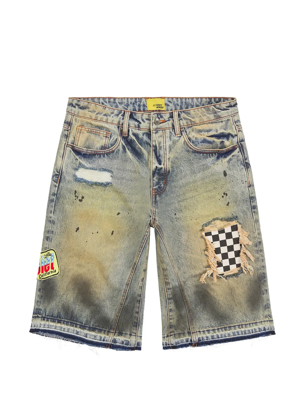 Diet Starts Monday Venice distressed patchwork denim shorts - Blau