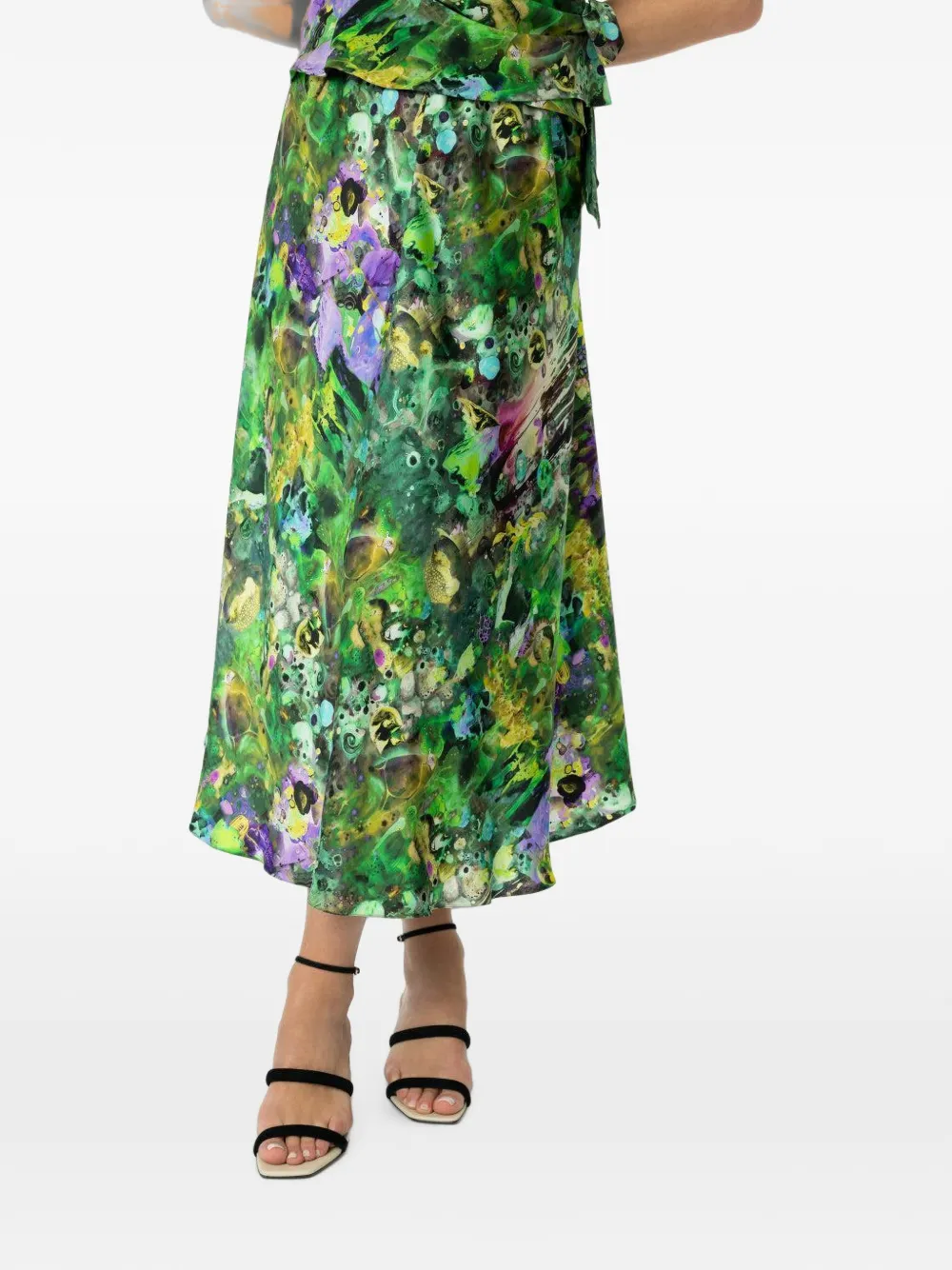 Peter Cohen Fuel midi-rok met abstracte print Groen