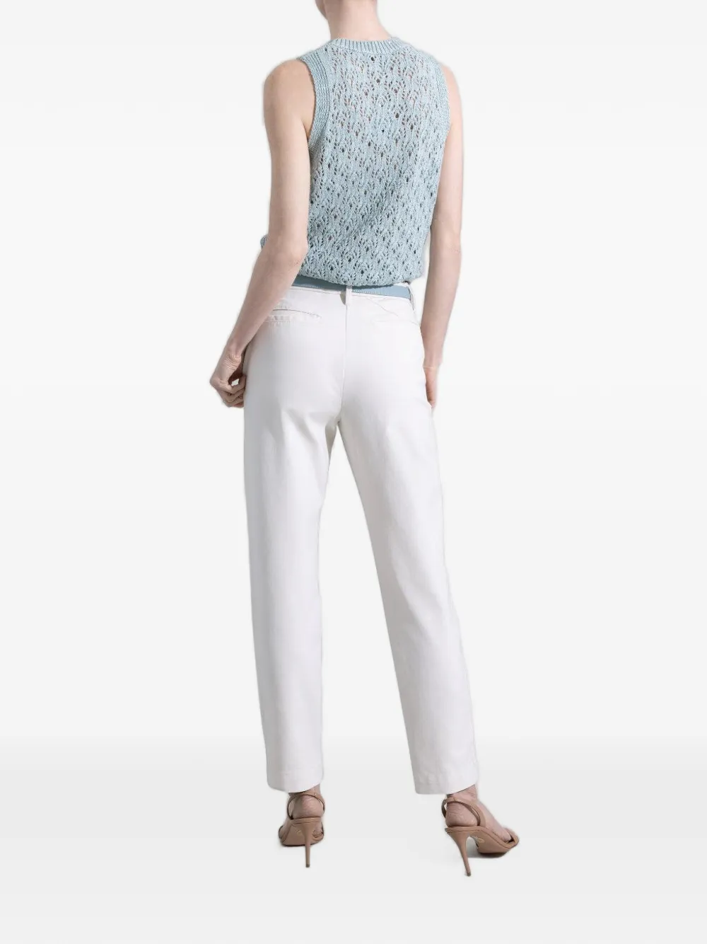 Eleventy Cropped broek met toelopende pijpen Beige