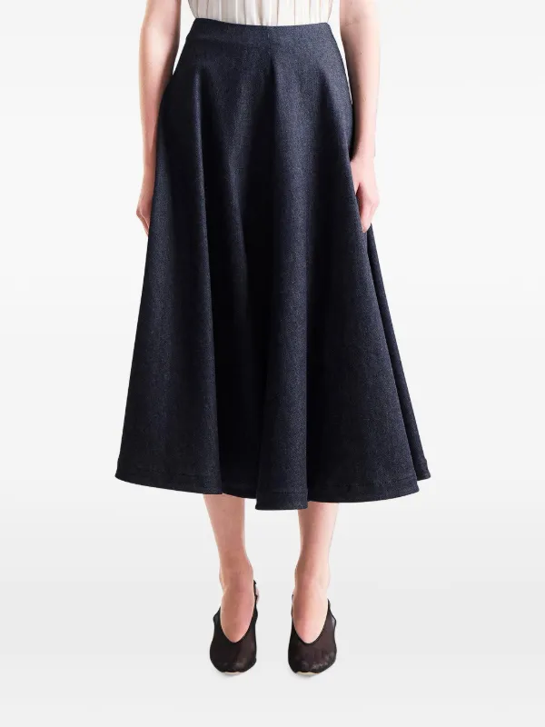 Altuzarra Varda Flared Midi Skirt in Blue