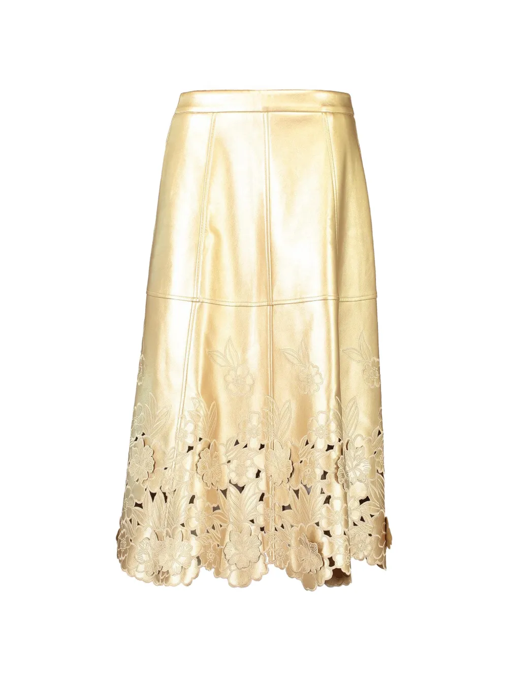 Christy Lynn Bobbi laser-cut midi skirt - Oro