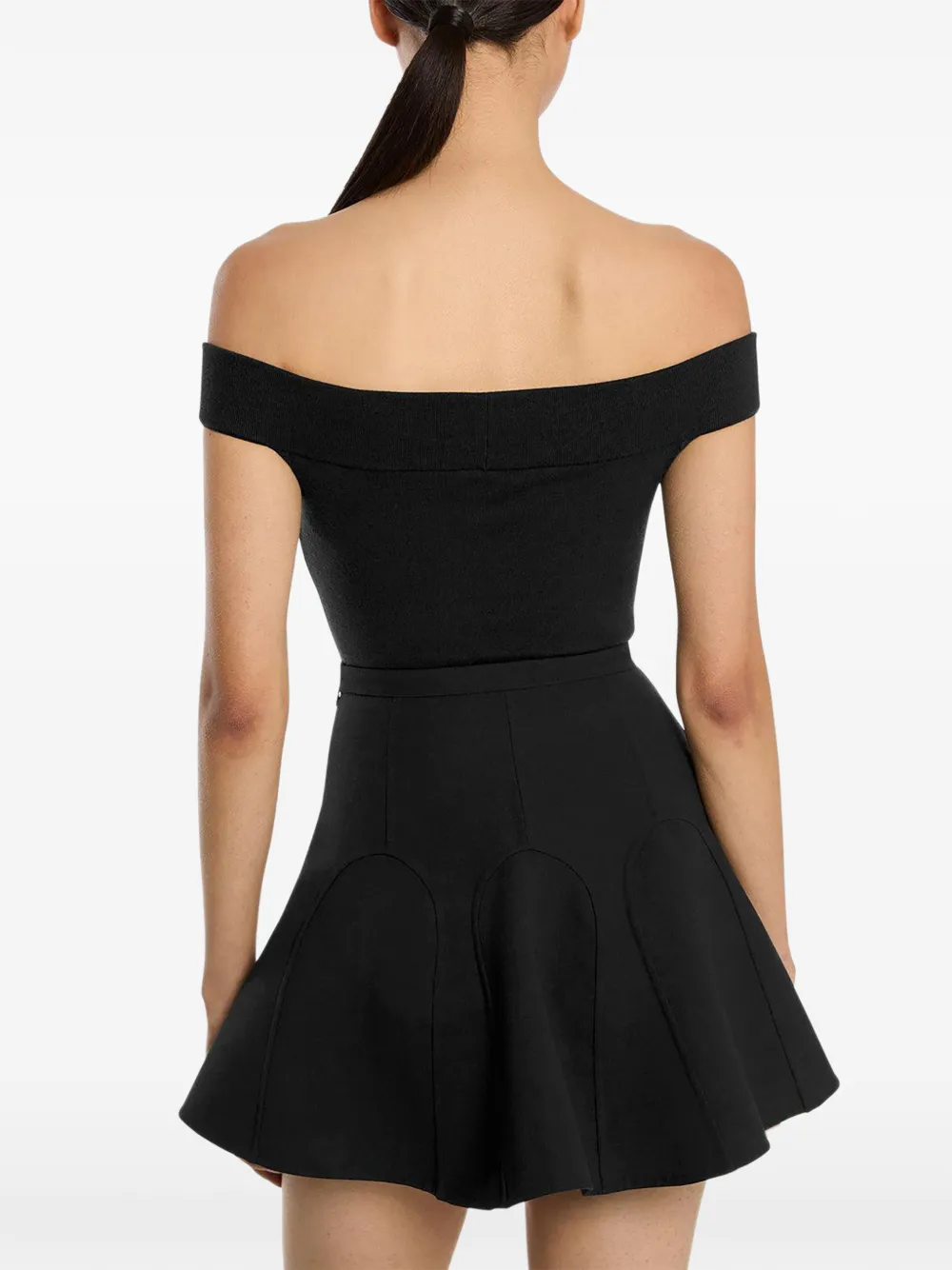 Michael Kors Collection off-shoulder bodysuit Zwart