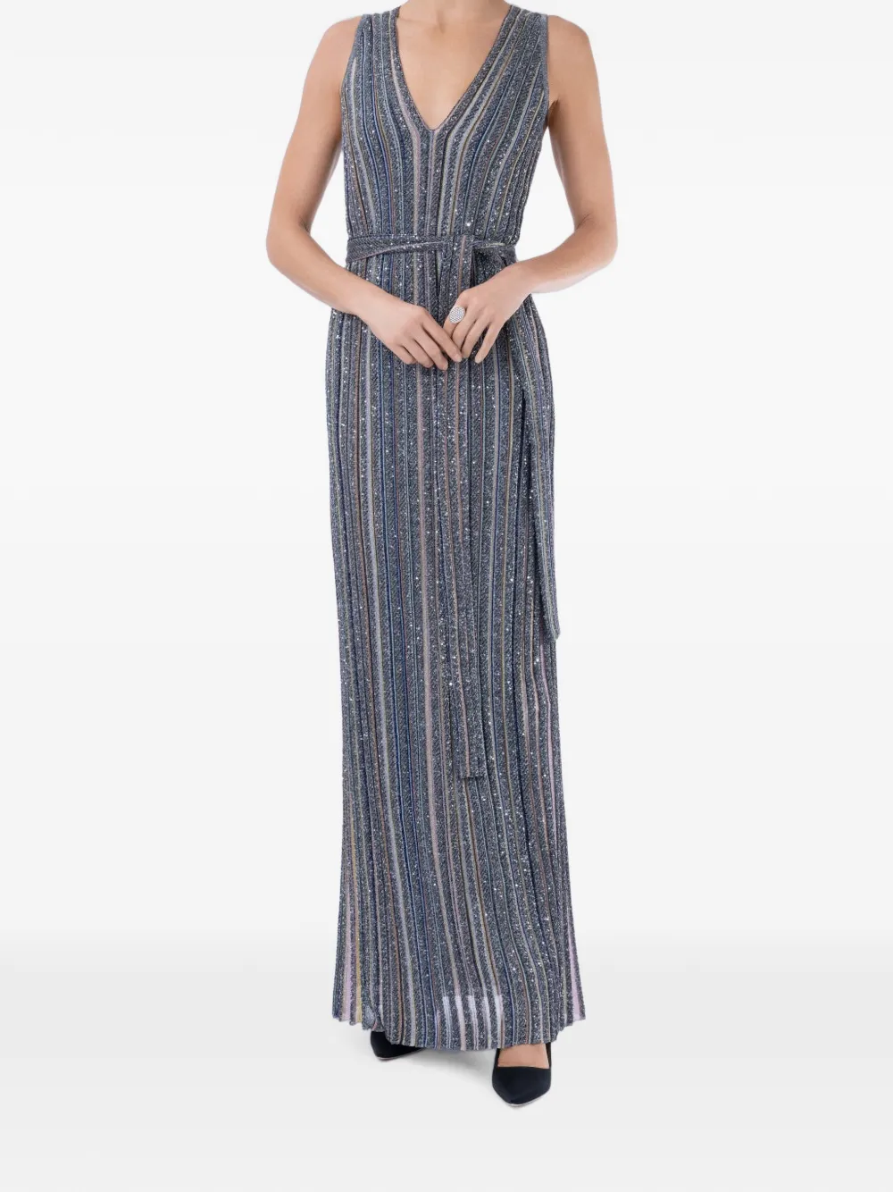 Missoni striped sleeveless maxi dress - Grigio