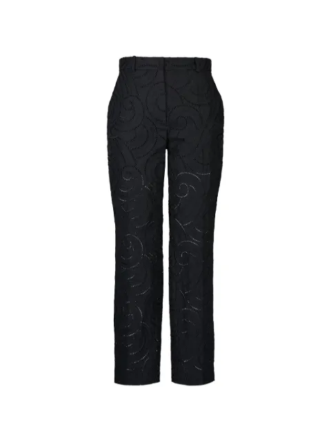 Mantu embroidered-faille straight trousers