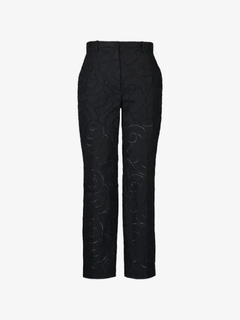 Mantu embroidered-faille straight trousers