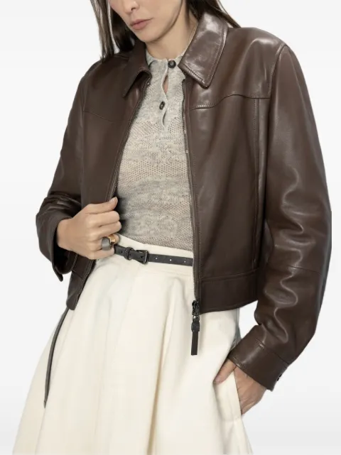 Brunello Cucinelli zip-up leather jacket