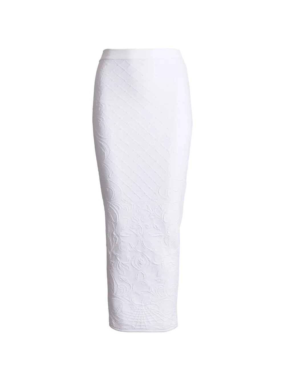 Balmain jacquard-knit long skirt - Weiß