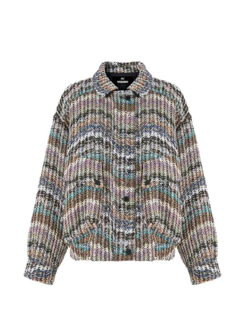 Missoni oversized bomber jacket in chevron knit with sequins