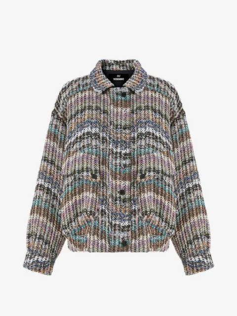 Missoni oversized bomber jacket in chevron knit with sequins