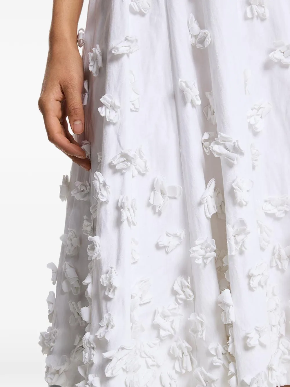 Michael Kors Collection floral-embroidered A-line midi skirt Wit