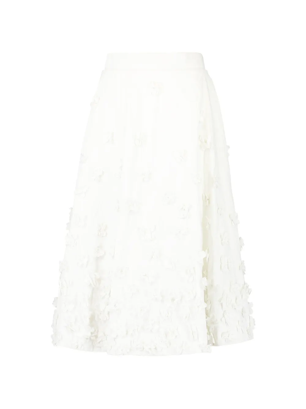 Michael Kors Collection floral-embroidered A-line midi skirt Wit