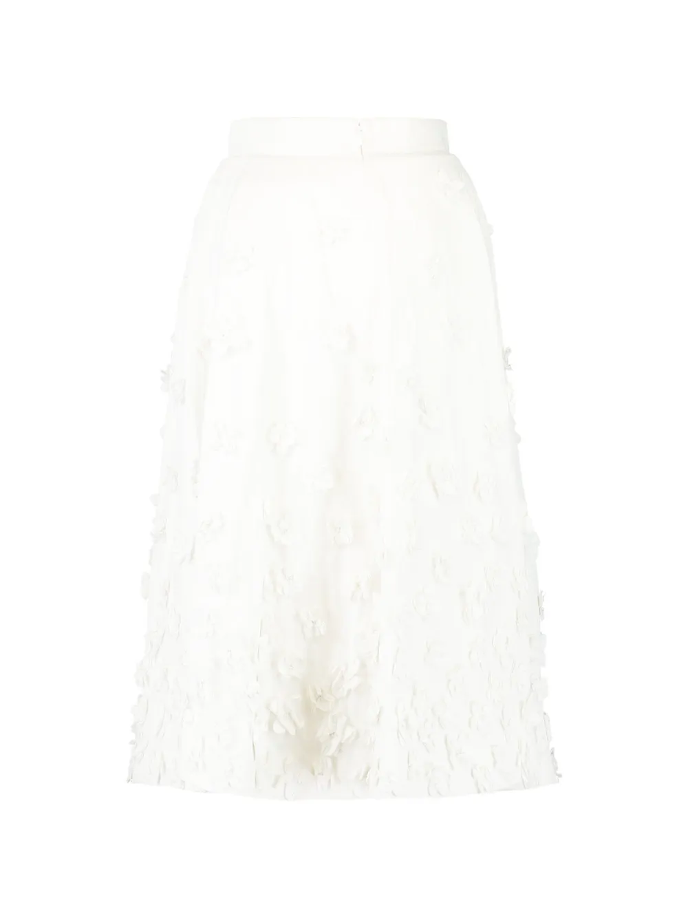 Michael Kors Collection floral-embroidered A-line midi skirt Wit