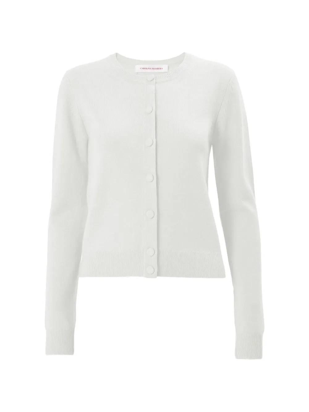 Carolina Herrera crew-neck long-sleeve cardigan - Bianco