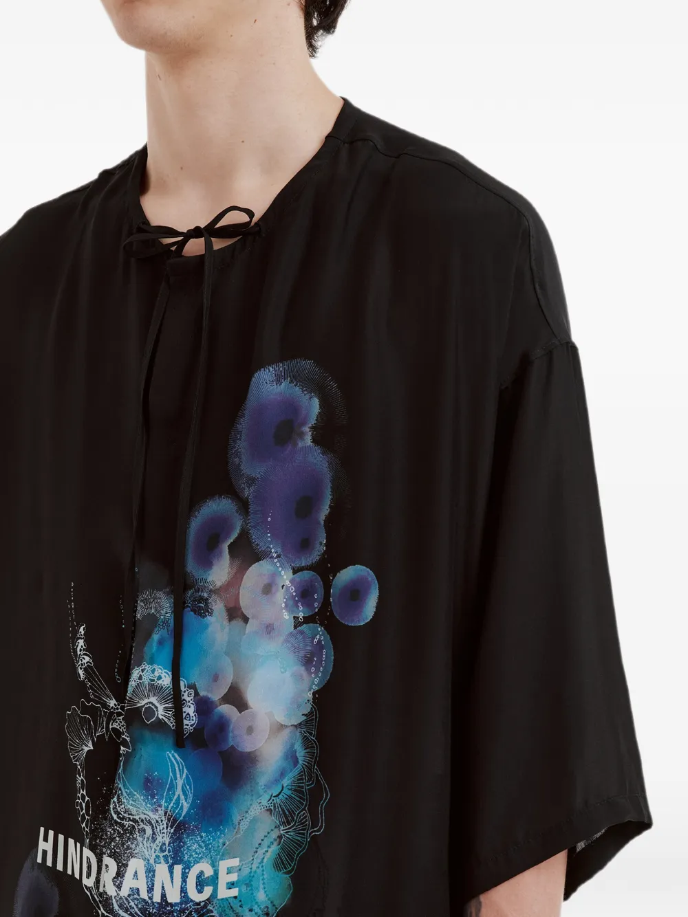 Yohji Yamamoto Overhemd met grafische print Zwart