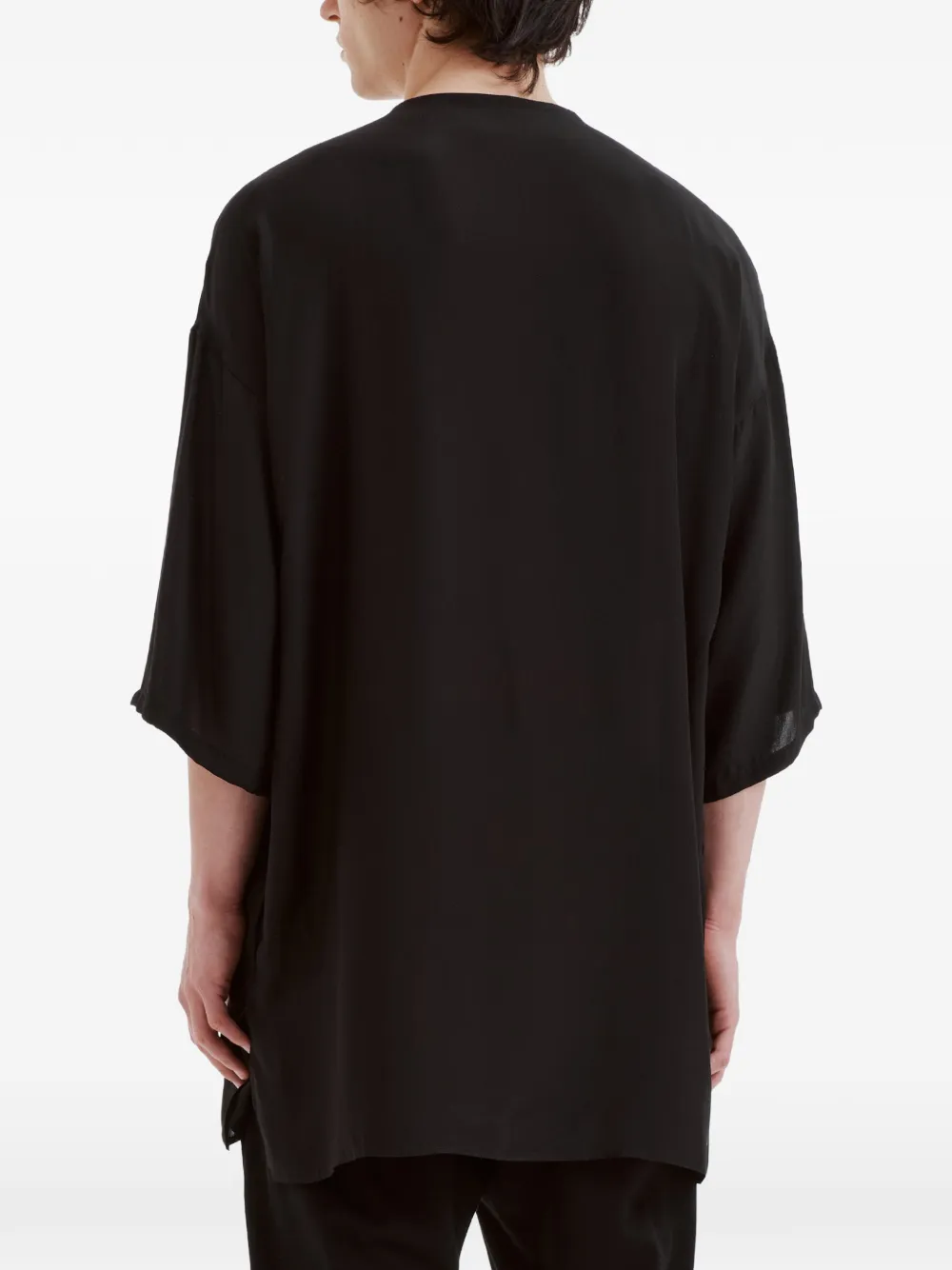 Yohji Yamamoto Overhemd met grafische print Zwart