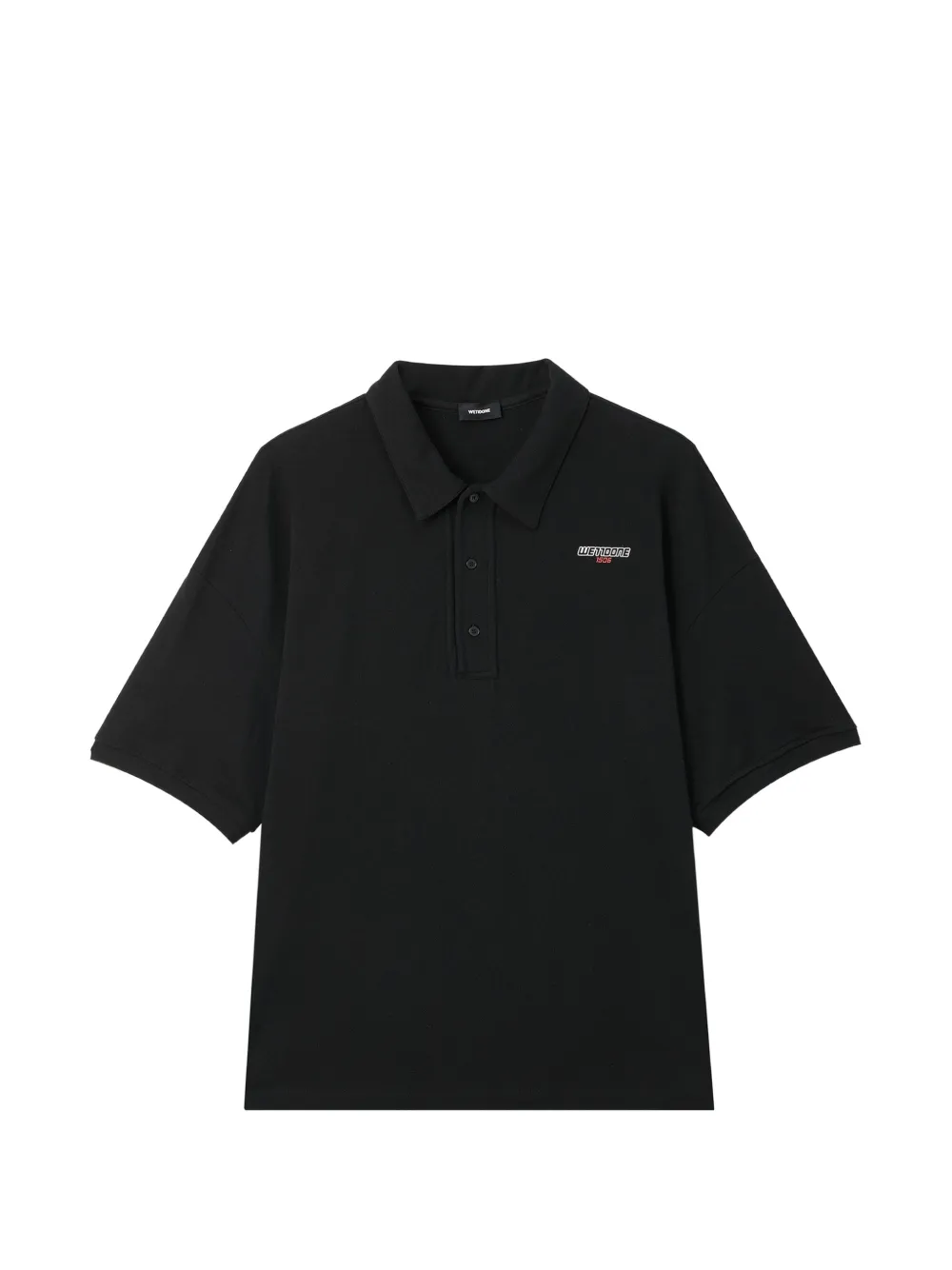 We11 Done Logo-print Oversized Polo Shirt In Black