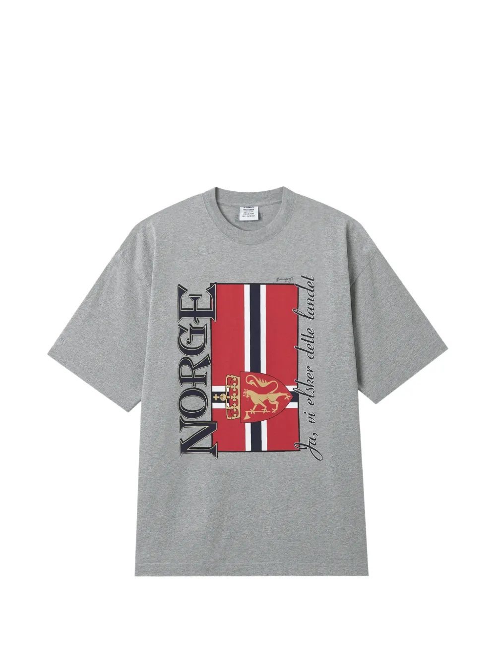 Vetements Flag-print Oversized T-shirt In Gray