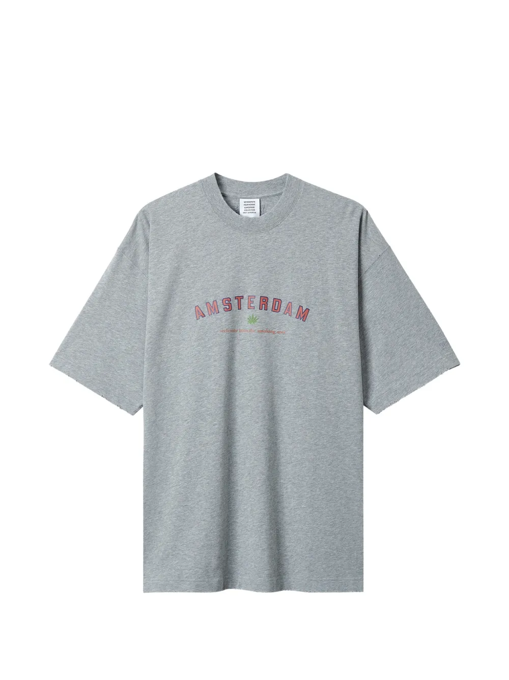 Vetements Graphic-print Distressed T-shirt In Gray