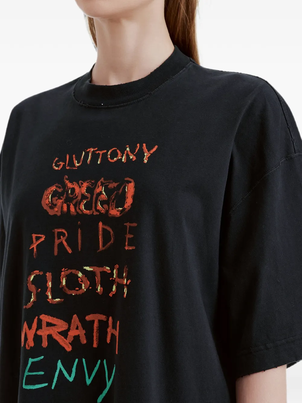 VETEMENTS T-shirt met print Zwart