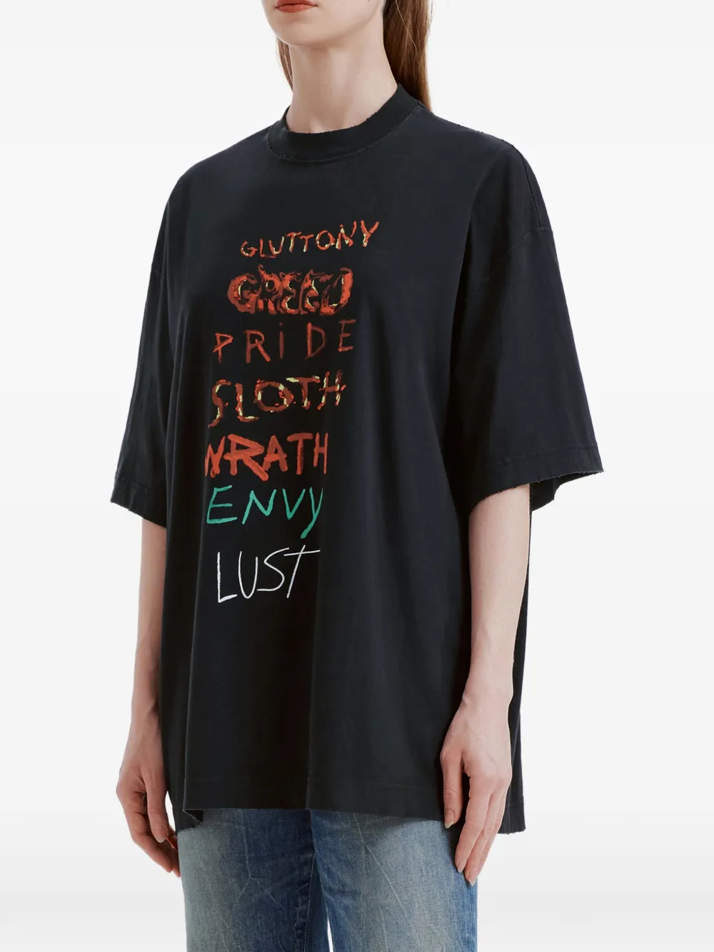 VETEMENTS T-shirt met print Zwart