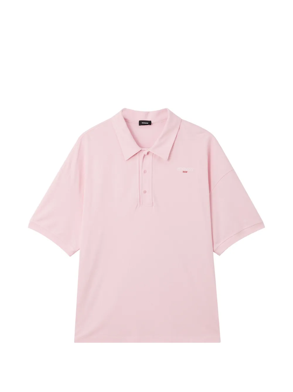 We11 Done Logo-embroidered Oversized Polo Shirt In Pink