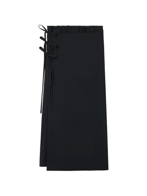 Y's tie-fastening midi skirt