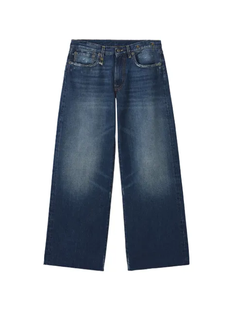 R13 distressed wide-leg jeans