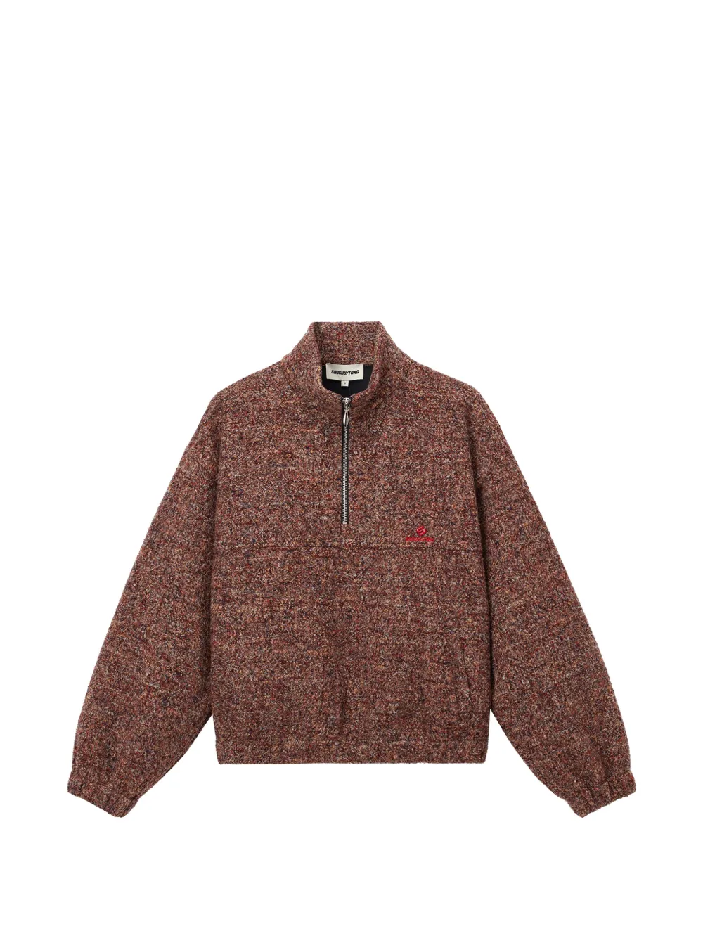 SHUSHU/TONG half-zip sweater - Marrone