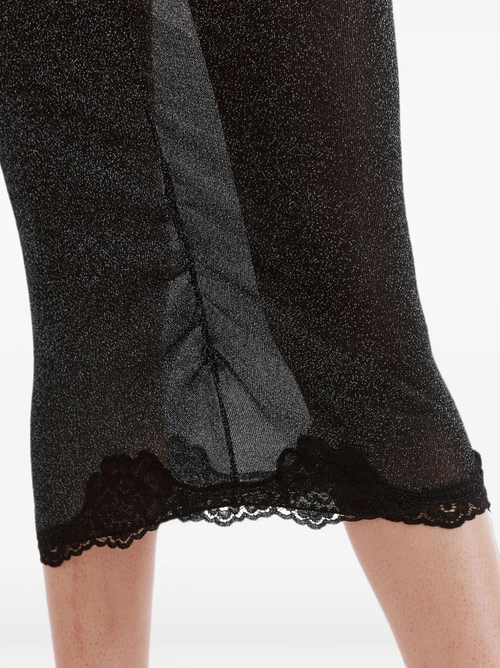 Valentino Garavani Lurex gebreide midi-rok met logo Zwart