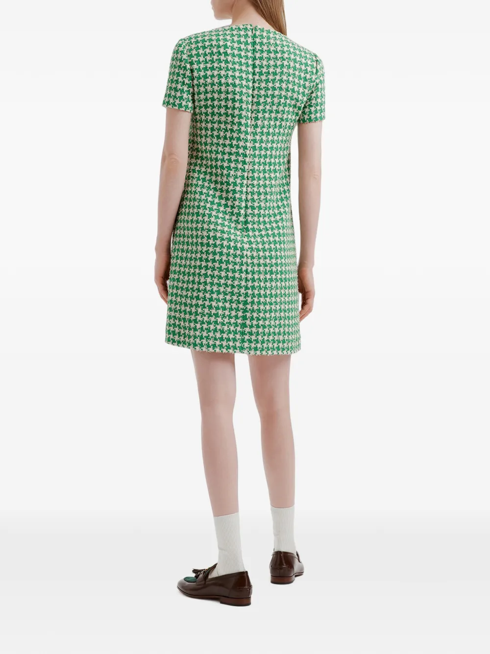 Valentino Garavani Tweed jurk met pied-de-poule print Groen