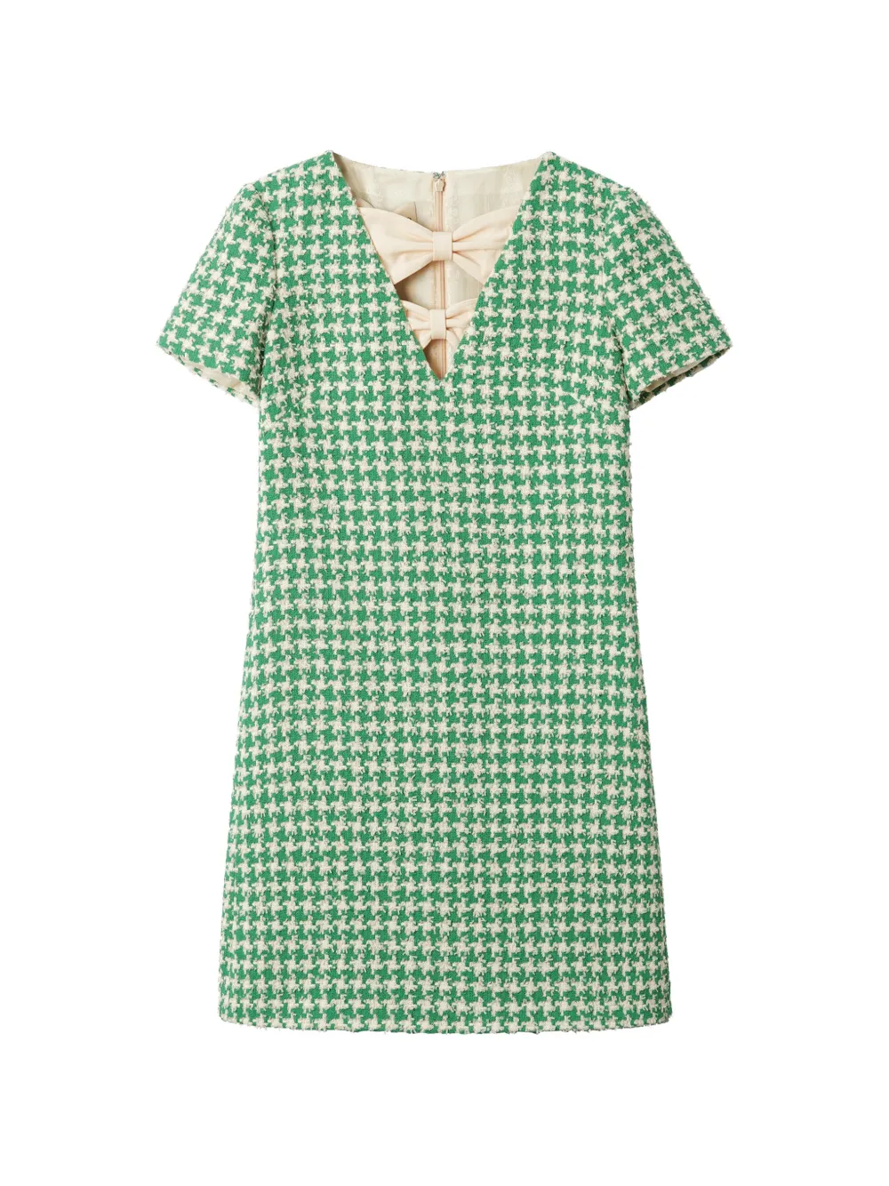 Valentino Garavani Tweed-Kleid mit Hahnentrittmuster - Grün