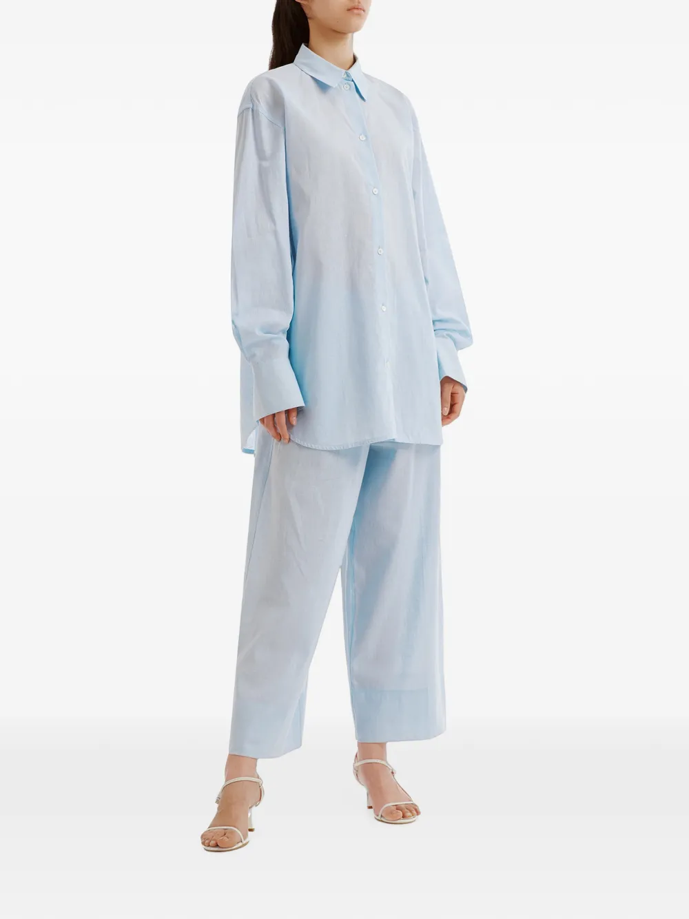 TOTEME Broek met wijde pijpen Blauw