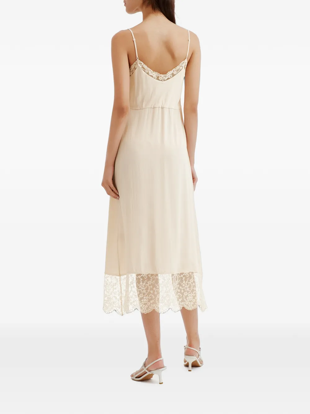 Simone Rocha Onderjurk met kant Beige