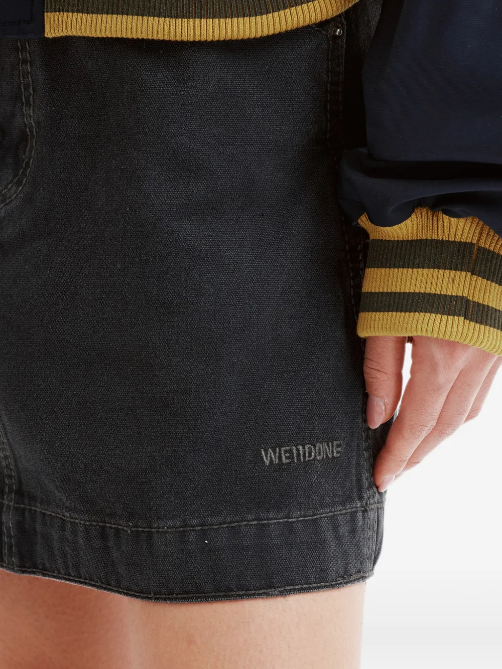 We11done Mini-rok met logopatch Zwart