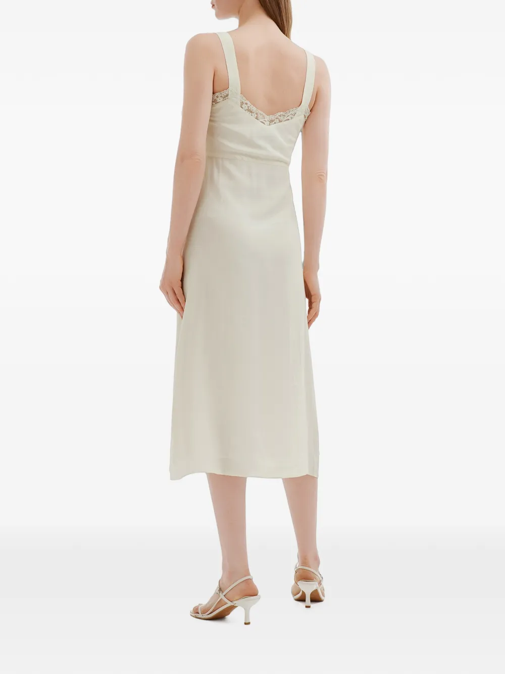 Simone Rocha Lace-trim Bow-detail Midi Dress in White, view 4