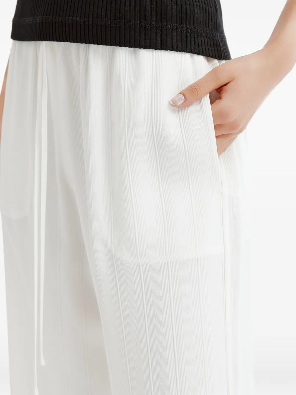 TOTEME drawstring wide-leg trousers Wit
