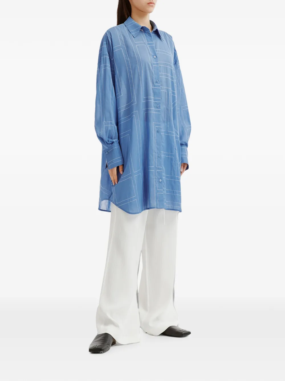 TOTEME drawstring wide-leg trousers Wit