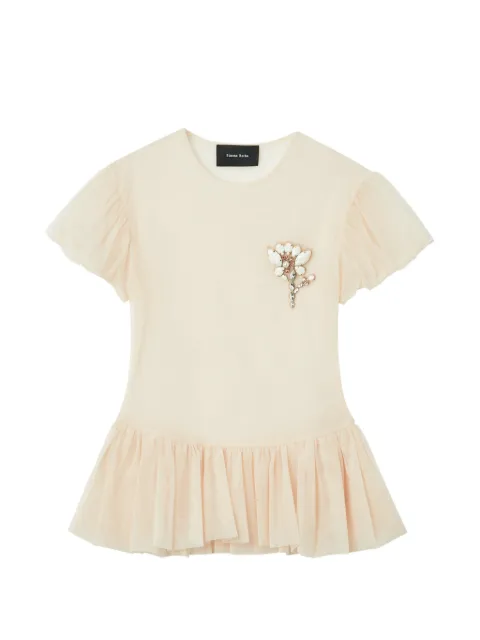 Simone Rocha top con detalles de cristal