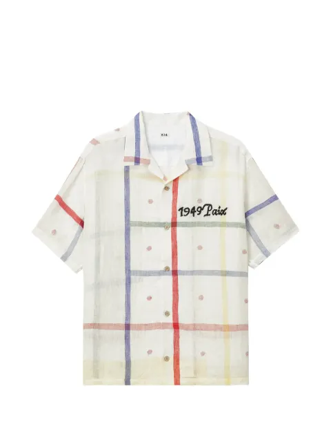 KHOKI check-print embroidered shirt