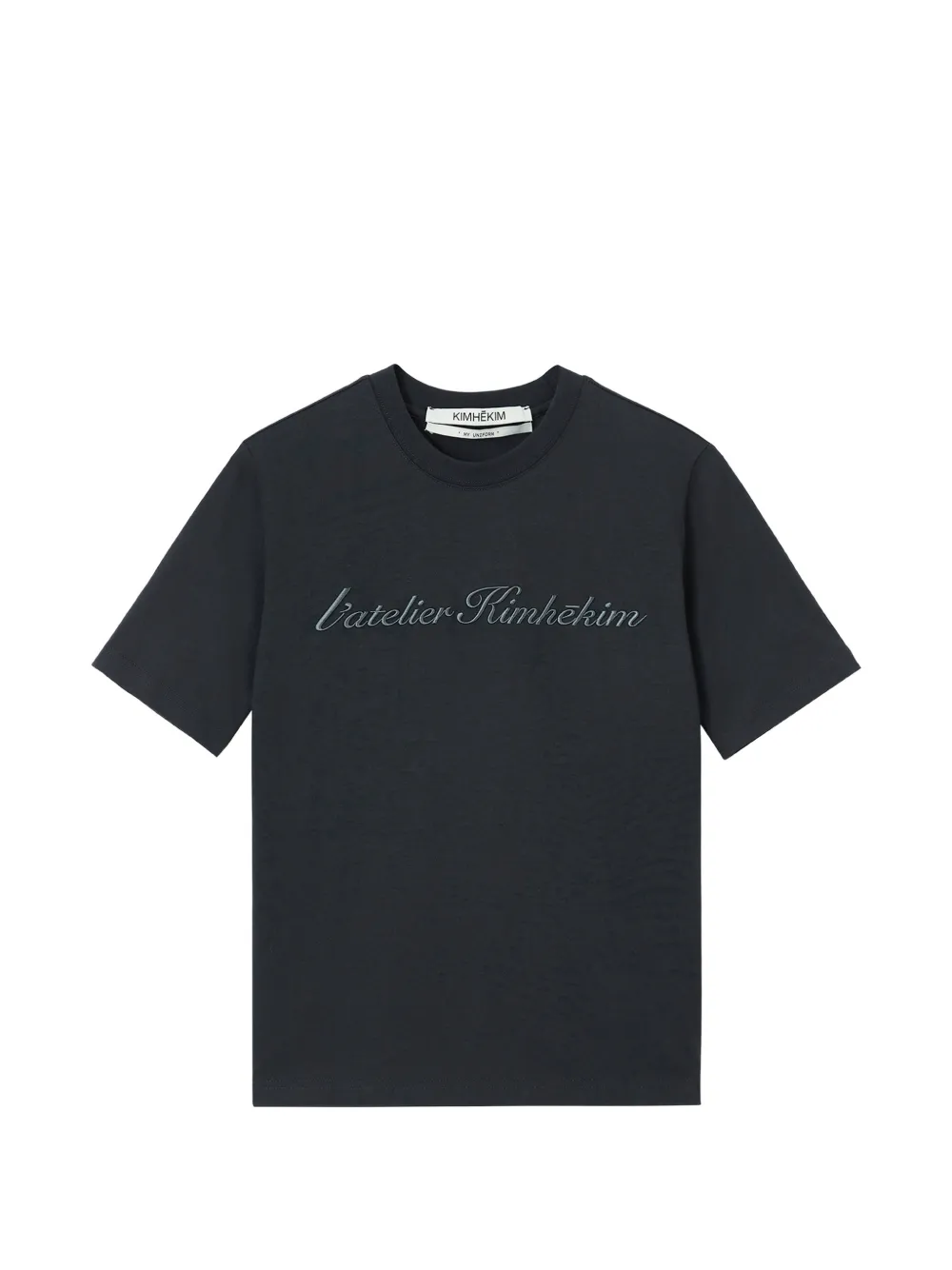 Kimhekim logo-print faux-pearl T-shirt