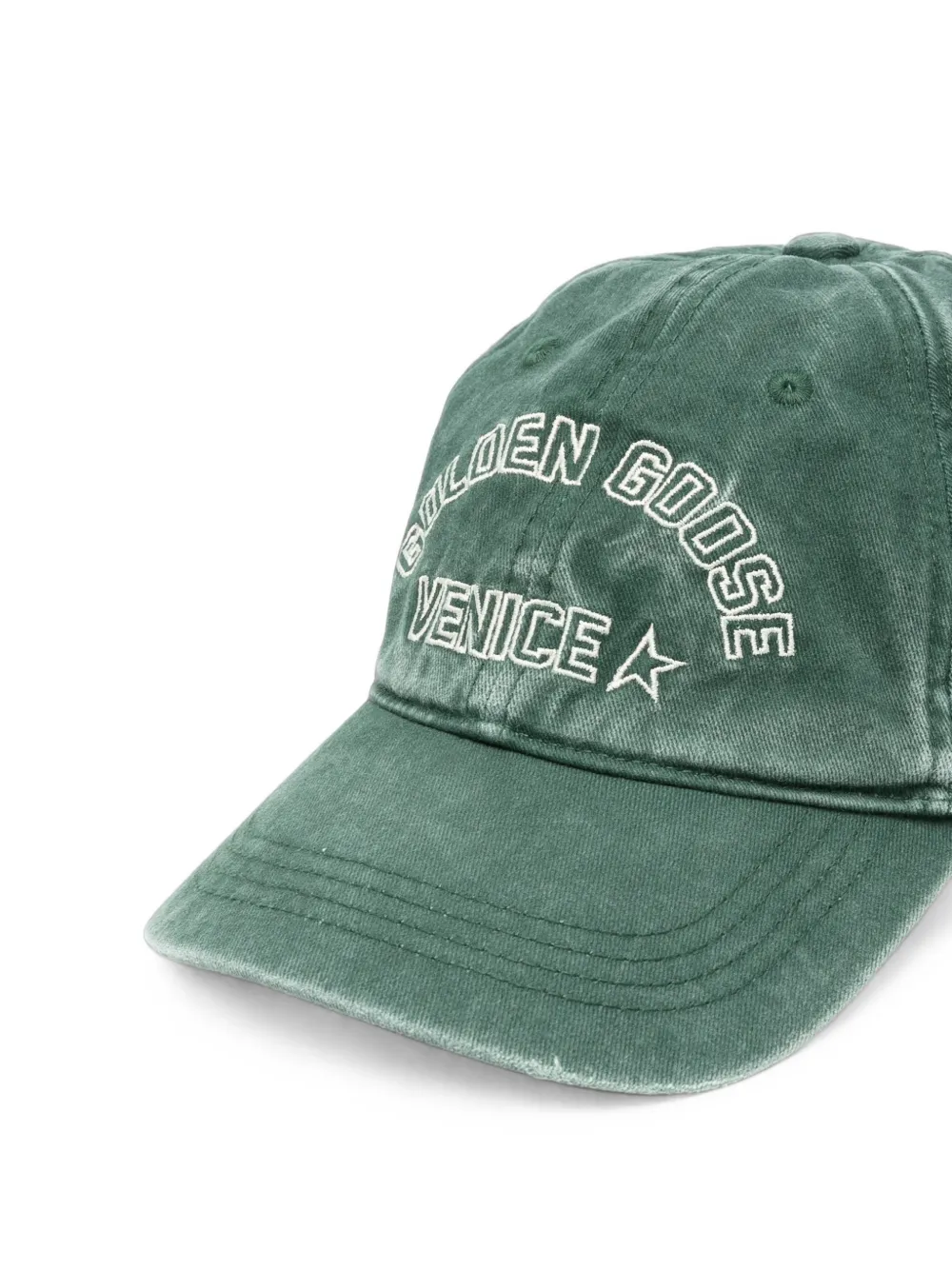 Golden Goose Honkbalpet met geborduurd logo Groen