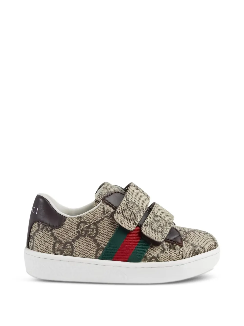 Gucci Kids Ace GG Supreme Web-stripe sneakers Beige