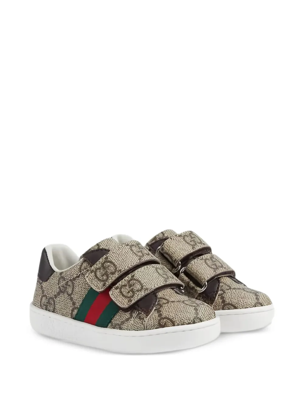 Gucci Kids Ace GG Supreme Web-stripe sneakers Beige