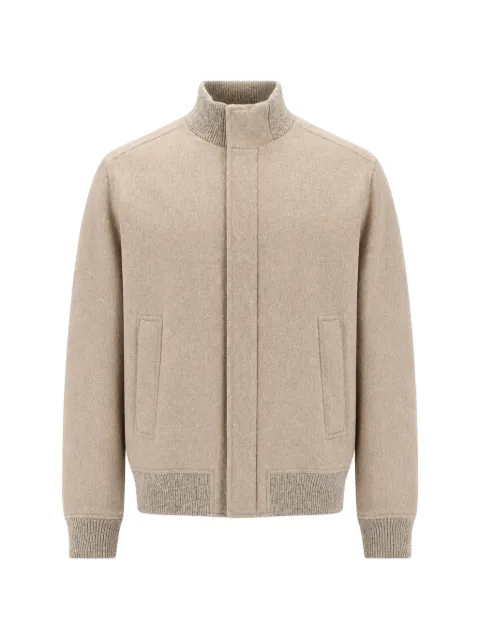 Paul & Shark ribbed-trim cashmere bomber jacket