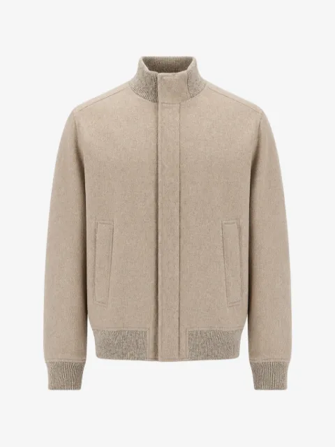 Paul & Shark ribbed-trim cashmere bomber jacket