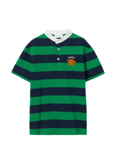Gucci Kids striped embroidered polo shirt