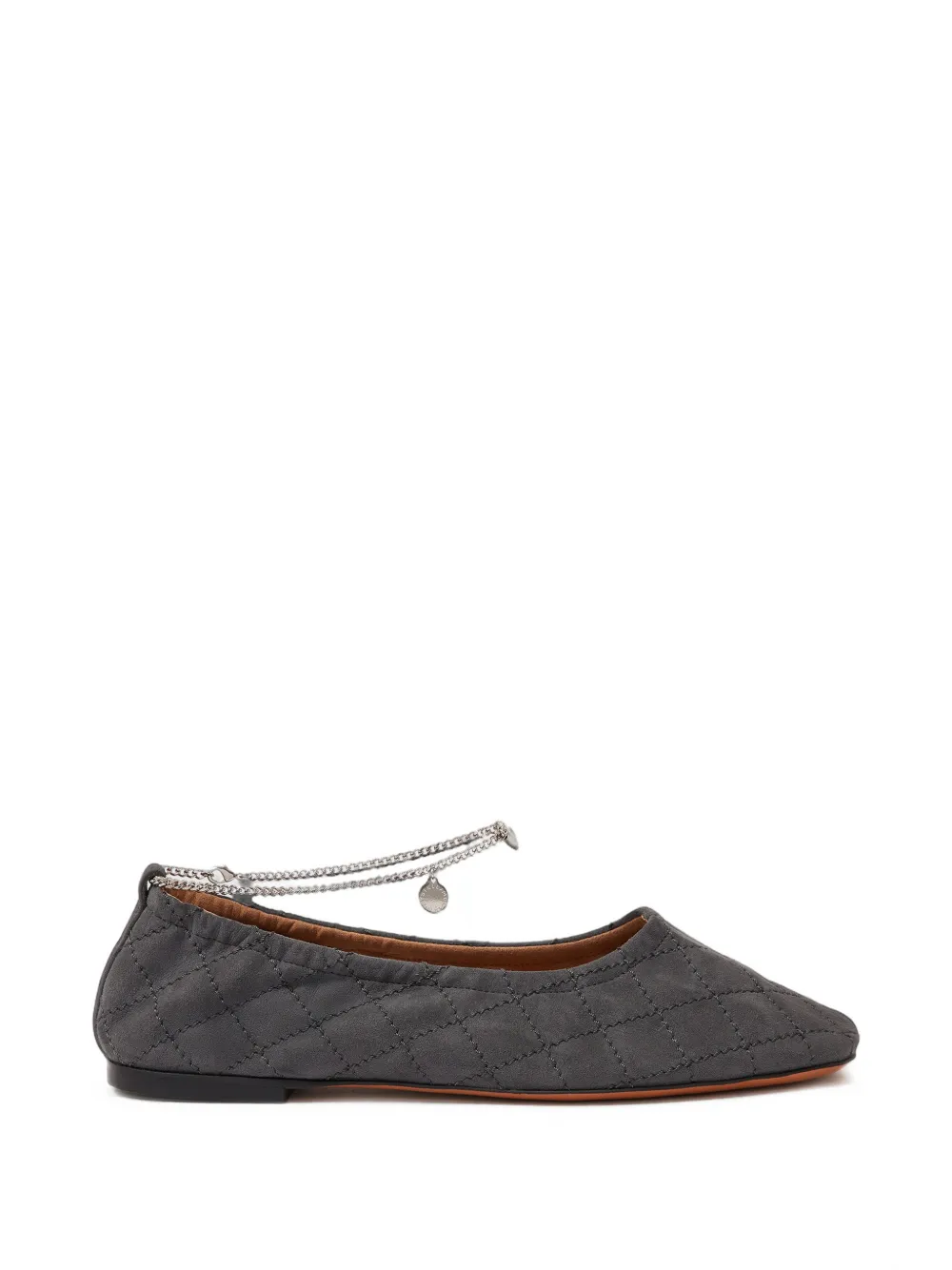 Stella McCartney quilted ankle-chain ballerina flats - Grigio