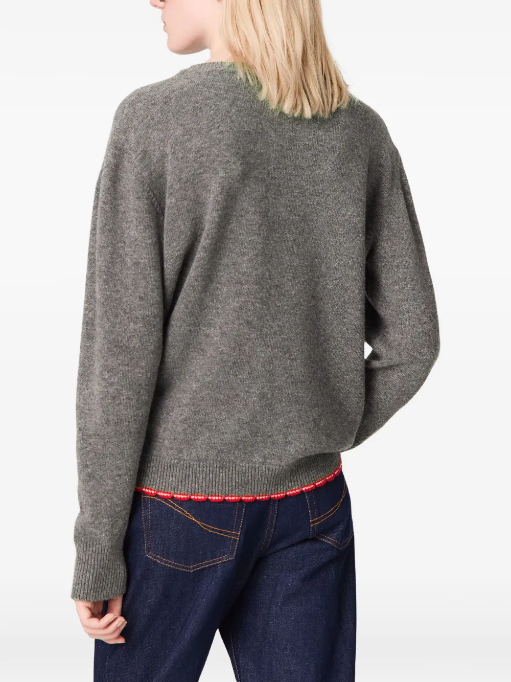 Stella McCartney Wollen trui met gehaakt hart Grijs